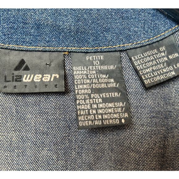 Vntg Y2K Lizwear Petite Liza Claiborne Denim Cropped Jacket - Picture 4 of 9